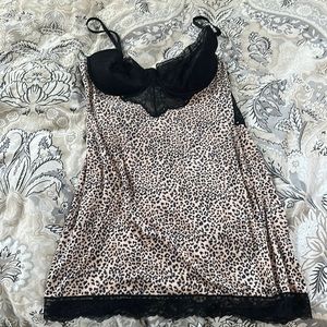 Victoria Secret slip dress. XL leopard with black trim